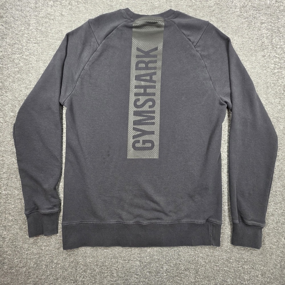 Gymshark Mens Black Bold Crew Neck Long Sleeve Pullover Sweatshirt Size Small
